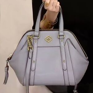 orYANY - Anabelle Cloud Gray Pebble Leather Stud Crossbody Shoulder Satchel Bag